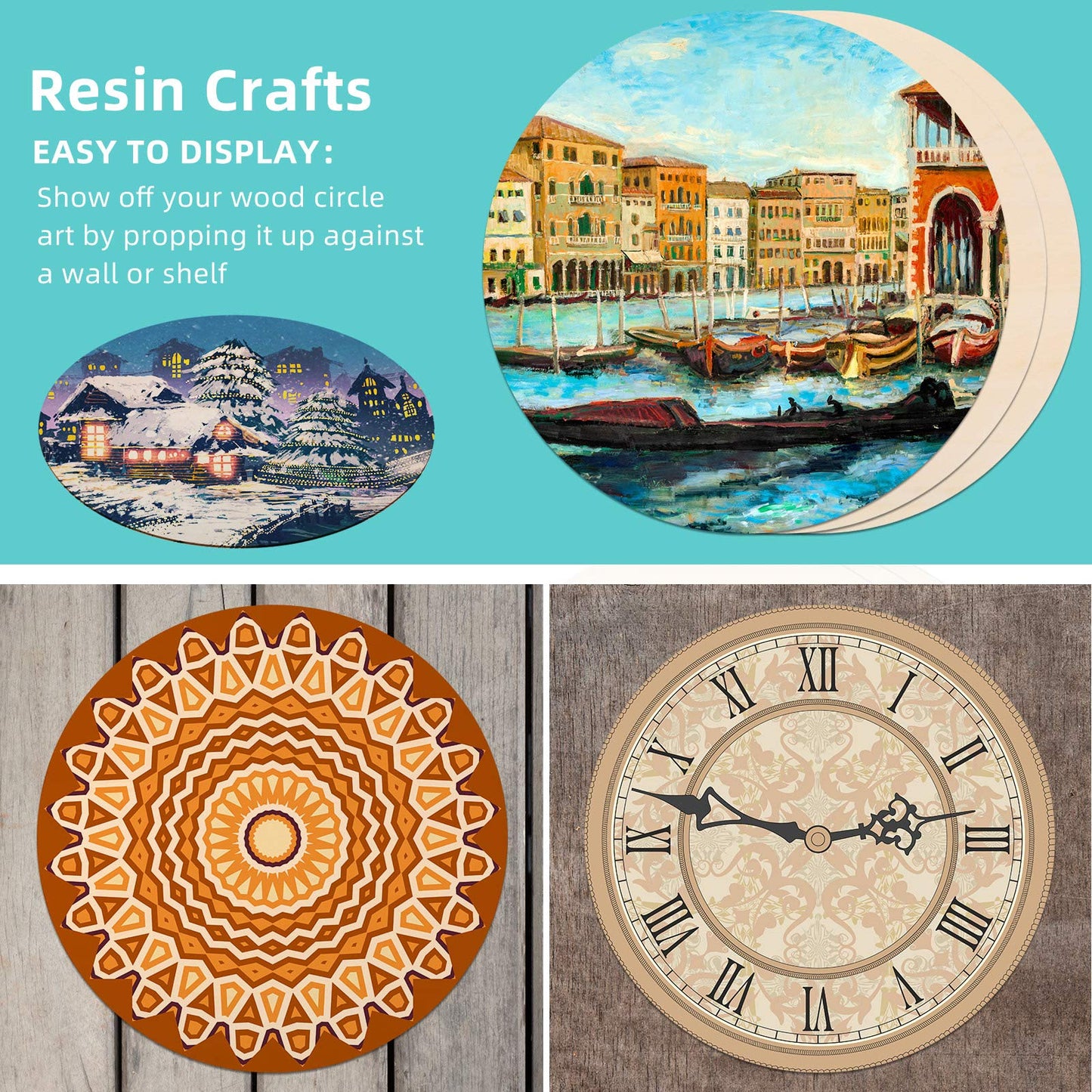 18 Inch Round Wood Circles Unfinished Wood Circles for Crafts, Door Hanger, Pyrography and Painting (5 Pieces)