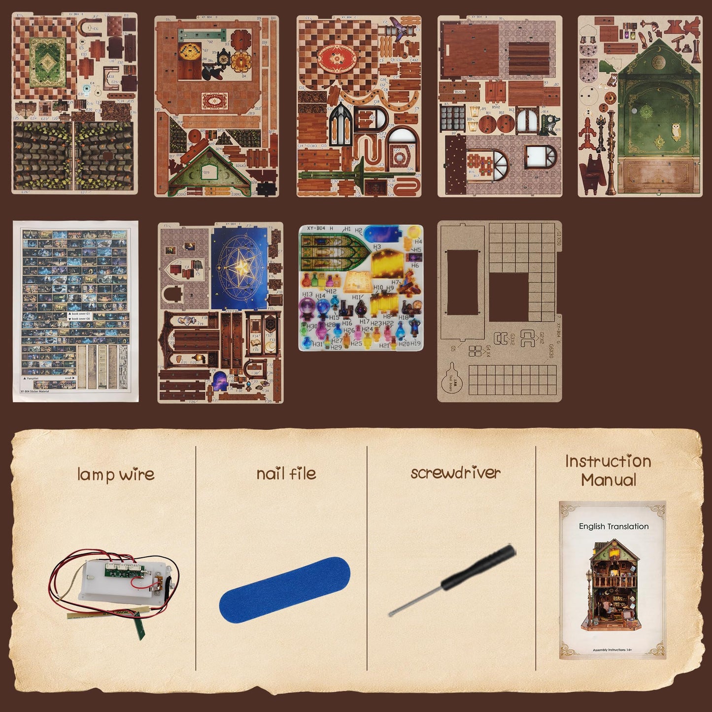 DIY Book Nook Kit | Miniature House Kit with LED Lights | 3D Wooden Puzzles for Adults & Teens | Creative Model Building Kit | Unique Bookshelf Decor & Gift for Craft Lovers | Owl Library