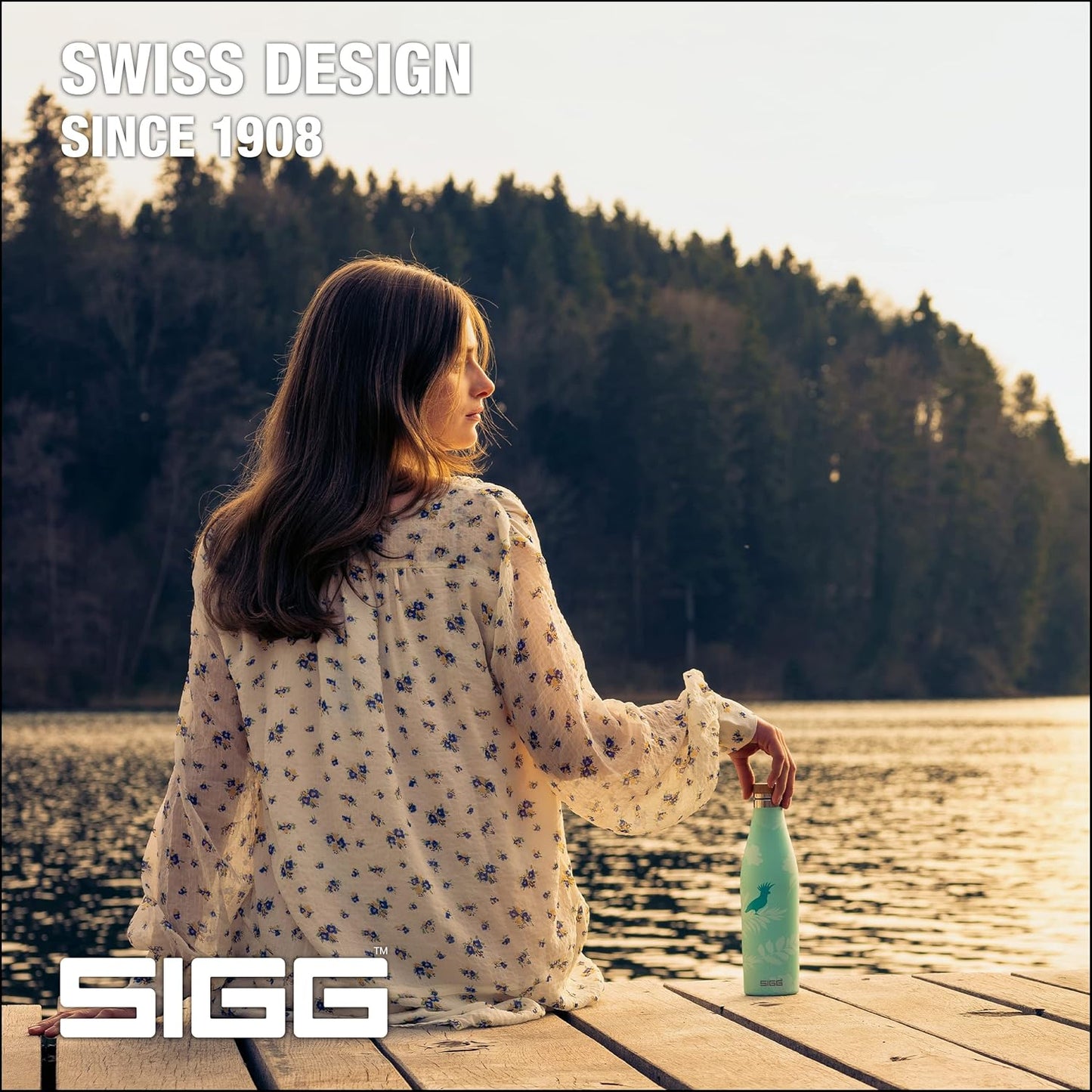 SIGG Insulated Water Bottle Meridian Sumatra Birds - Leakproof & Extra-Slim, BPA Free, 17 Oz
