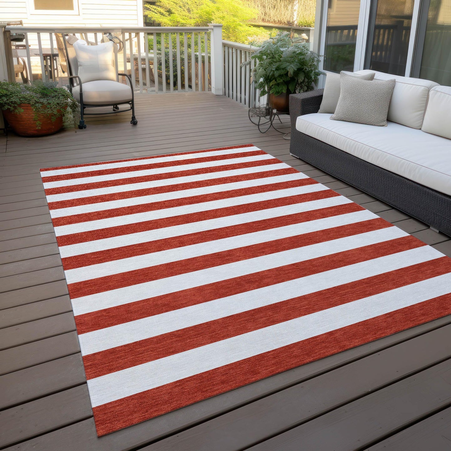 Addison Rugs Chantille ACN528 Red 9' x 12 Indoor Outdoor Area Rug, Stain Resistant, Machine Washable, Non Shedding, Bedroom, Living Room, Dining Room, Kitchen Rug