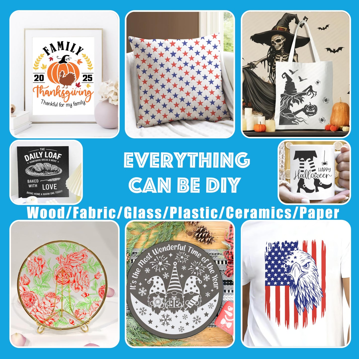Shineone, 4Pcs, American Star Eagle, Silk Screen Stencils, Reusable Silk Screen Stencils, with Adhesive, for Home Decoration on Wood, Fabric, Glass, Plastic, Ceramics, Paper. 8.5”x11”