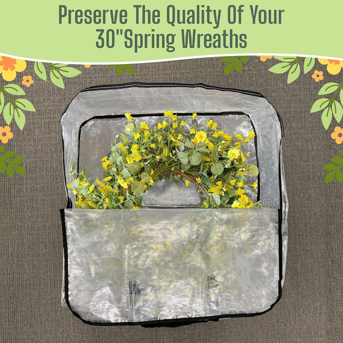 VENO Clear Moving Bags - 5 Pack Heavy Duty Storage Totes for 30" Wreaths, Clothes & Bedding