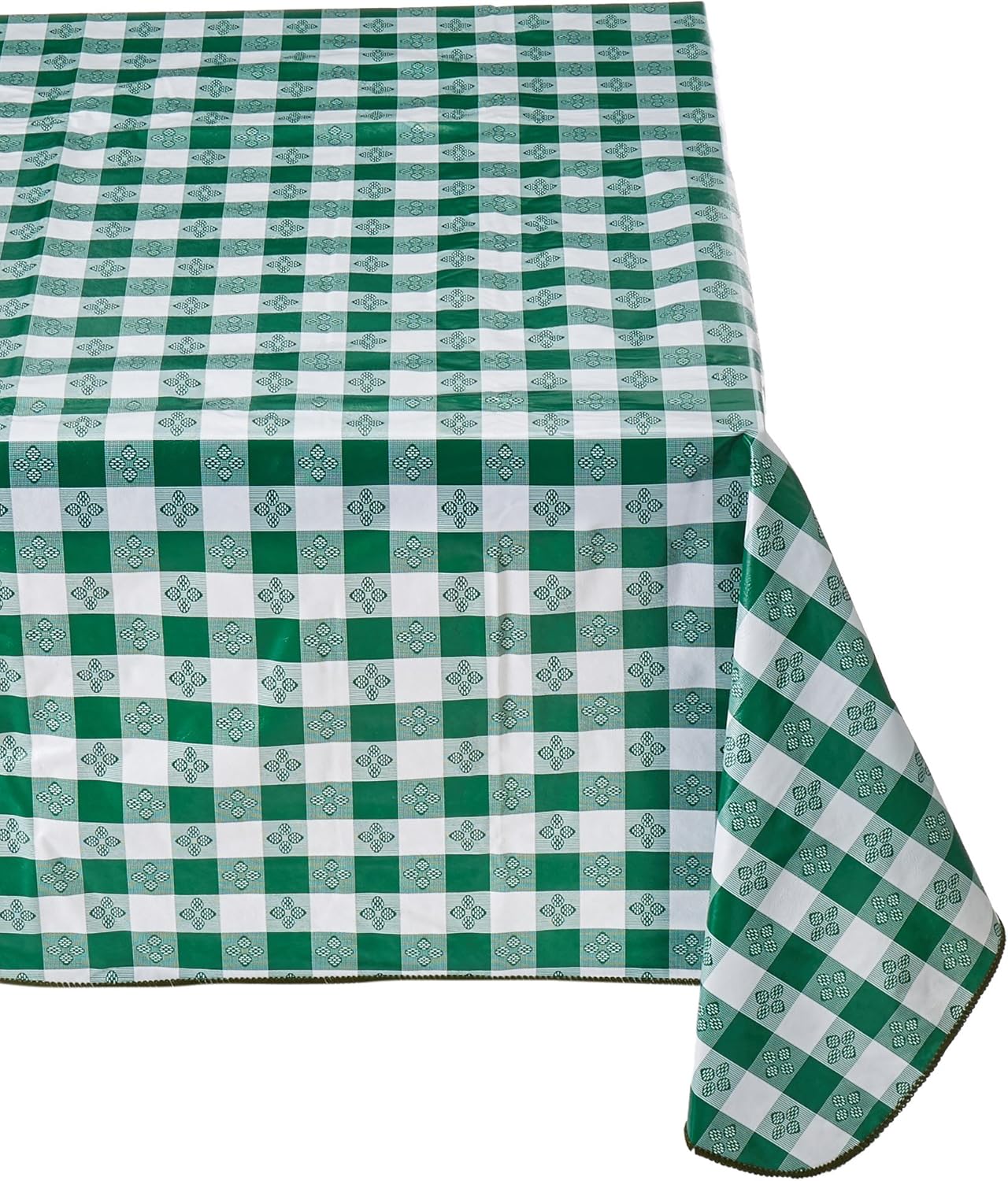Winco TBCO-70G Green Checkered Table Cloth, 52-Inch x 70-Inch