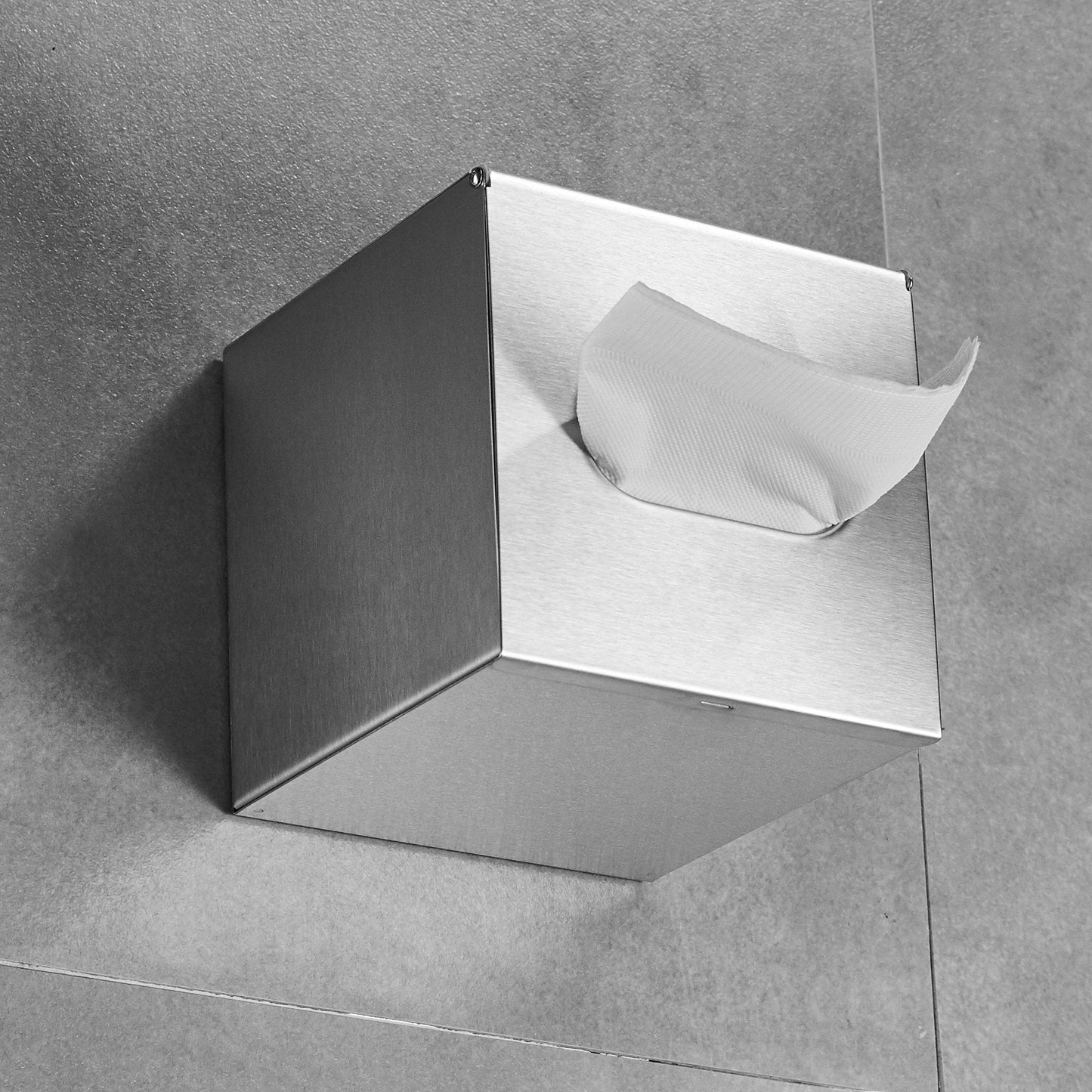 JunSun Square Tissue Box Cover Tissue Box Holder Napkin Holder Tissue Cube Box Decorative Holder For Bathroom Bedroom Office Dresser Nightstand Desk Tabletop 5"X 5" X 5"-Stainless Steel Brushed Nickel