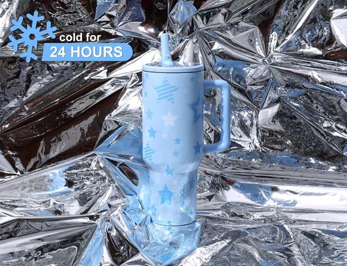 DLOCCOLD 40 oz Insulated Tumbler - Leak Resistant, Handle & Flip Straw, Car Cup Holder Friendly