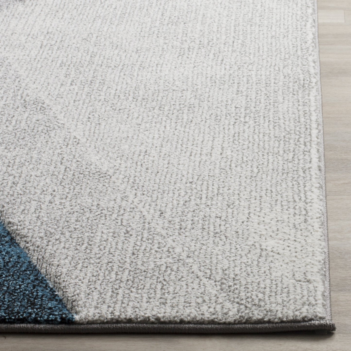 SAFAVIEH Hollywood Collection Area Rug - 9' Square, Grey & Teal, Mid-Century Modern Design, Non-Shedding & Easy Care, Ideal for High Traffic Areas in Living Room, Bedroom (HLW710D)