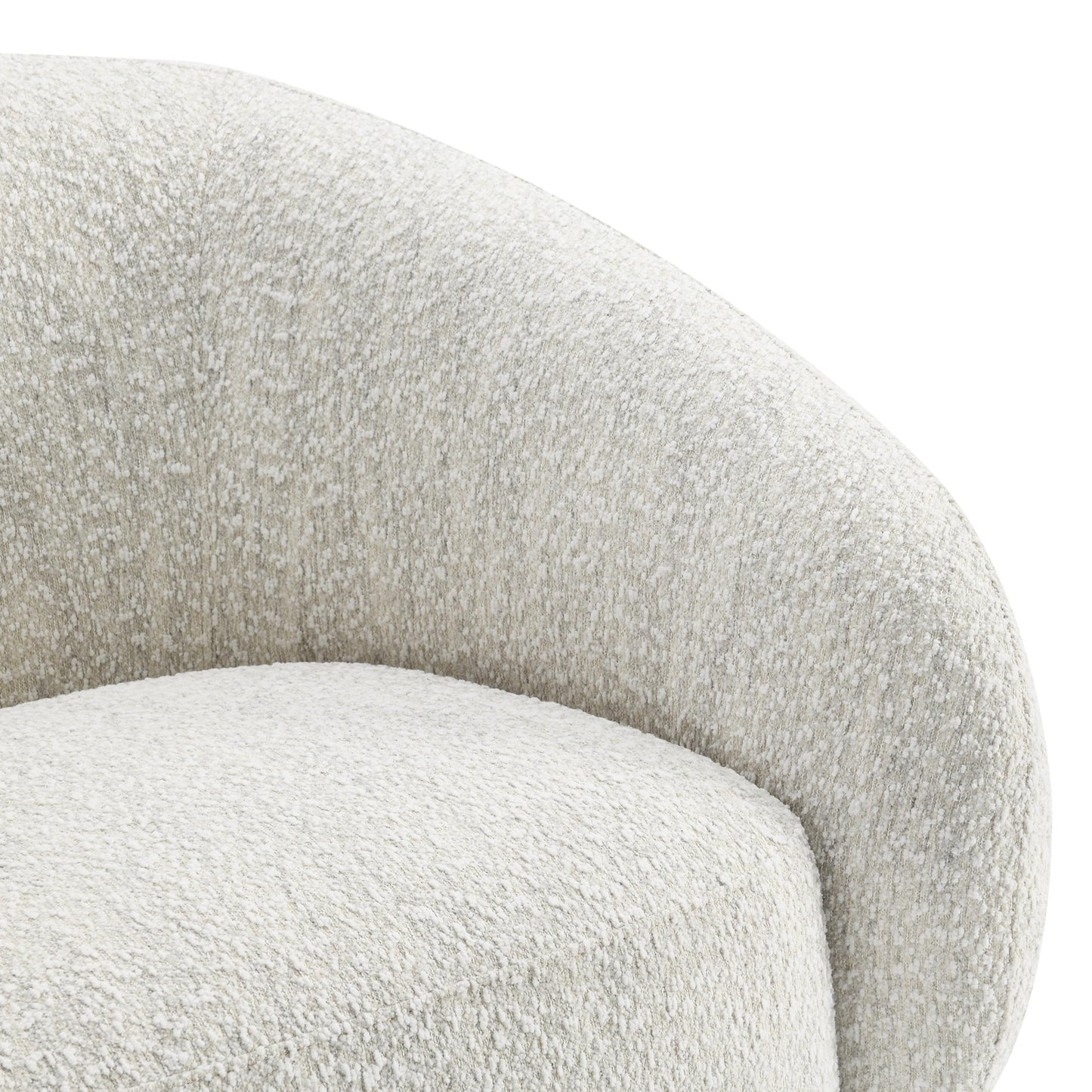 Furniture of America Corra Modern Boucle 41.7-inch Swivel Chair with 360-degree Swivel Base, Sloped Curved Backrest and Armrest for Living Room, Office, Beige