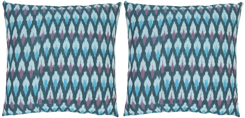 Safavieh 18-Inch Hawaii Pillow, Blue and Purple, Set of 2