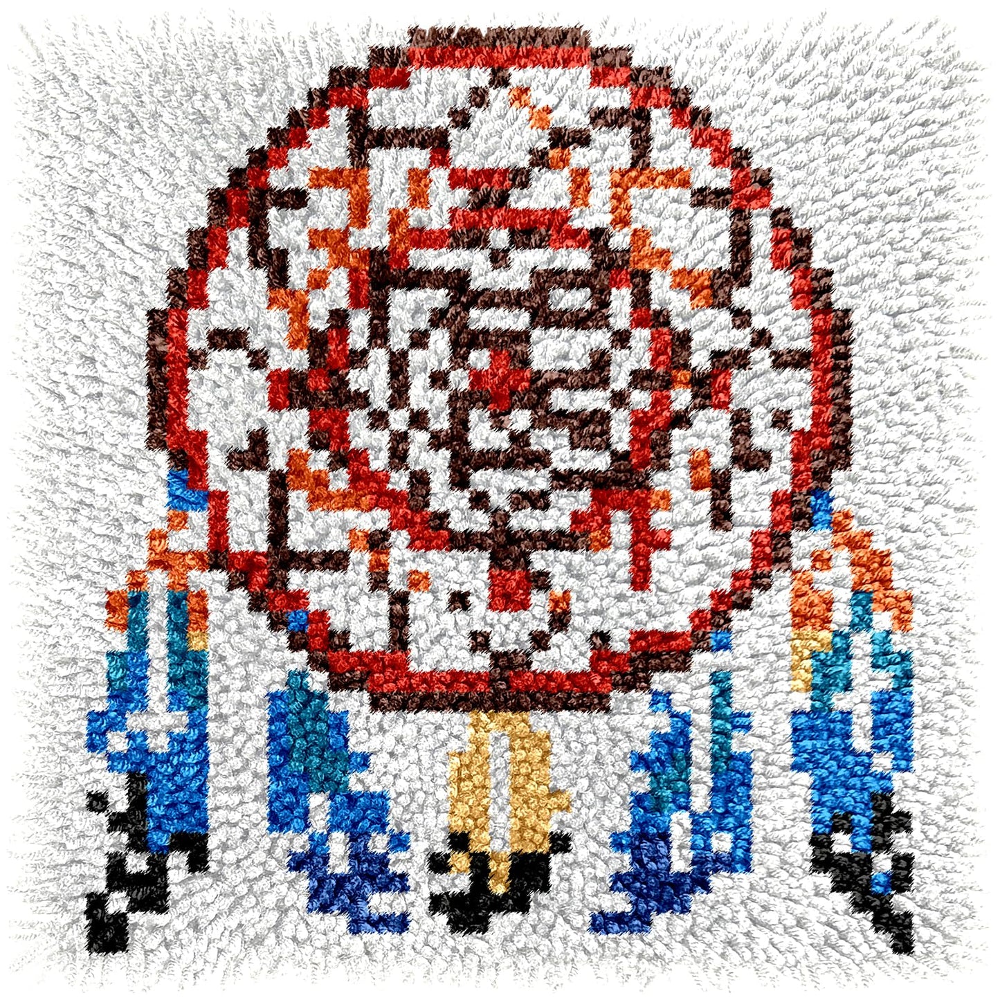 Manzapu Latch Hook Rug Kits for Adults Beginners, 30cm*30cm Small Home Decor Rugs Making Kit with Crochet Tool & Precut Yarns and Coded Canvas Christmax Halloween Craft Gifts for Women Mom