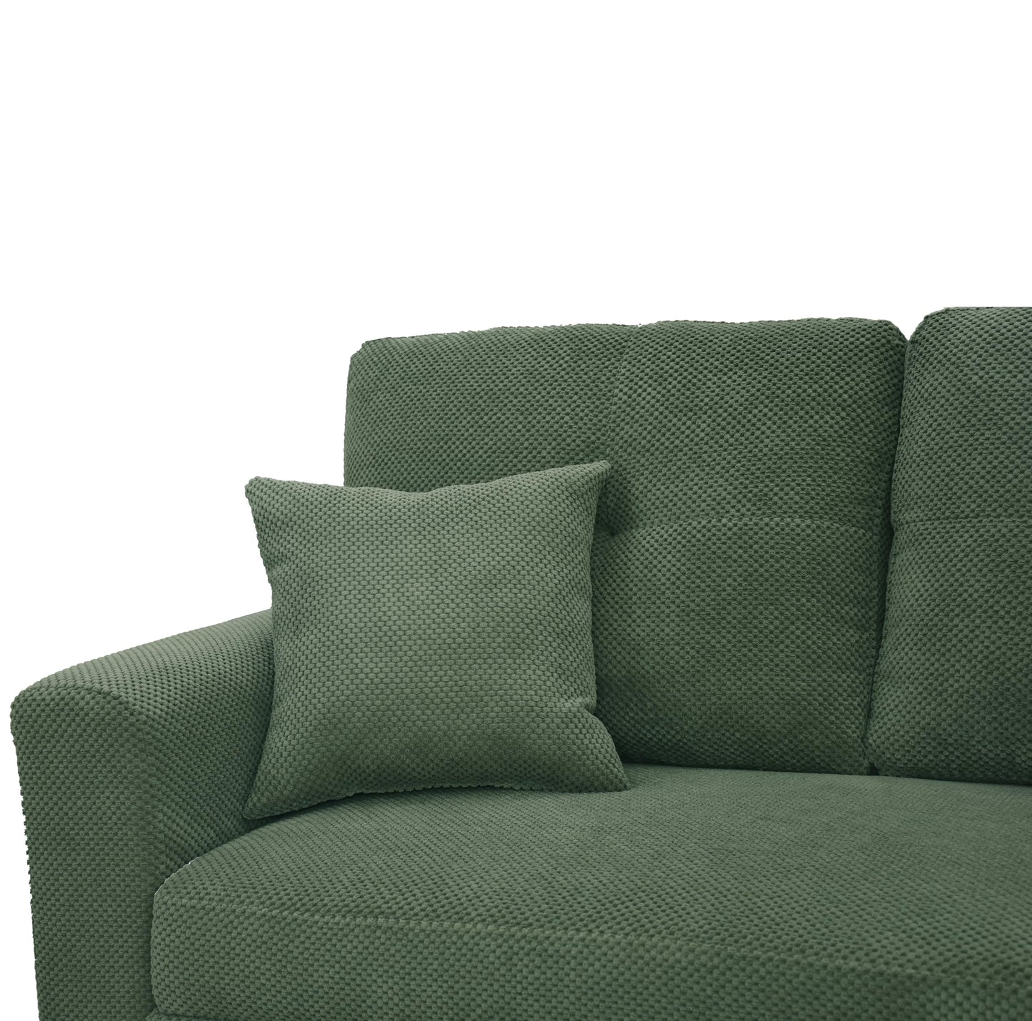 Eafurn 71" L Shaped Sectional Sleeper Sofa Bed with Pull Out Bed, Comfy Fabric Corner Sleeper Sectional Pull Out Couch with Tufted Backrest/Reversible Storage Chaise/2 Pillows