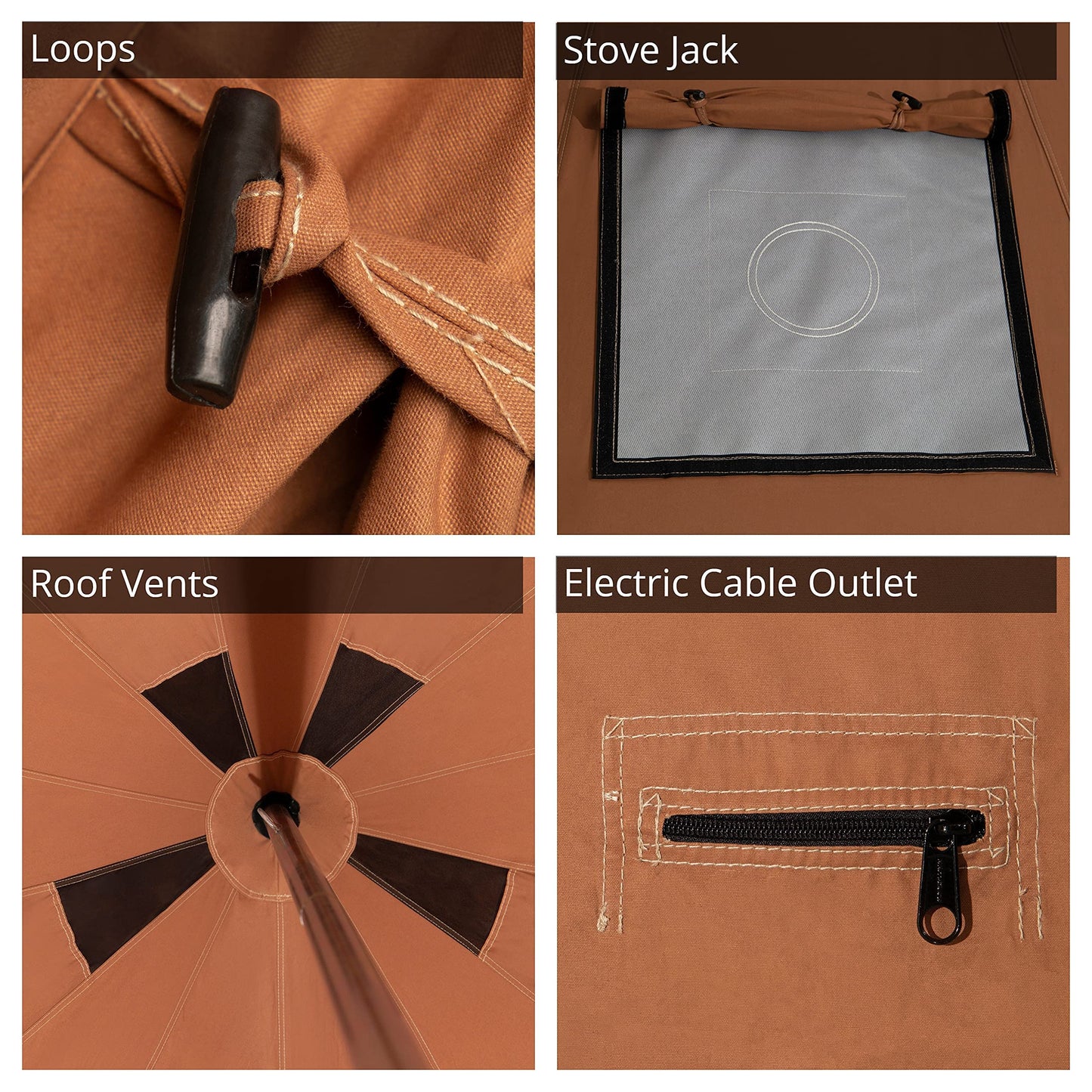 WHITEDUCK Regatta Canvas Bell Tent - w/StoveJack, Waterproof, 4 Season Luxury Camping and Glamping Yurt Tent Outdoor (13' (4M), Water Repellent, Sandstone Beige)