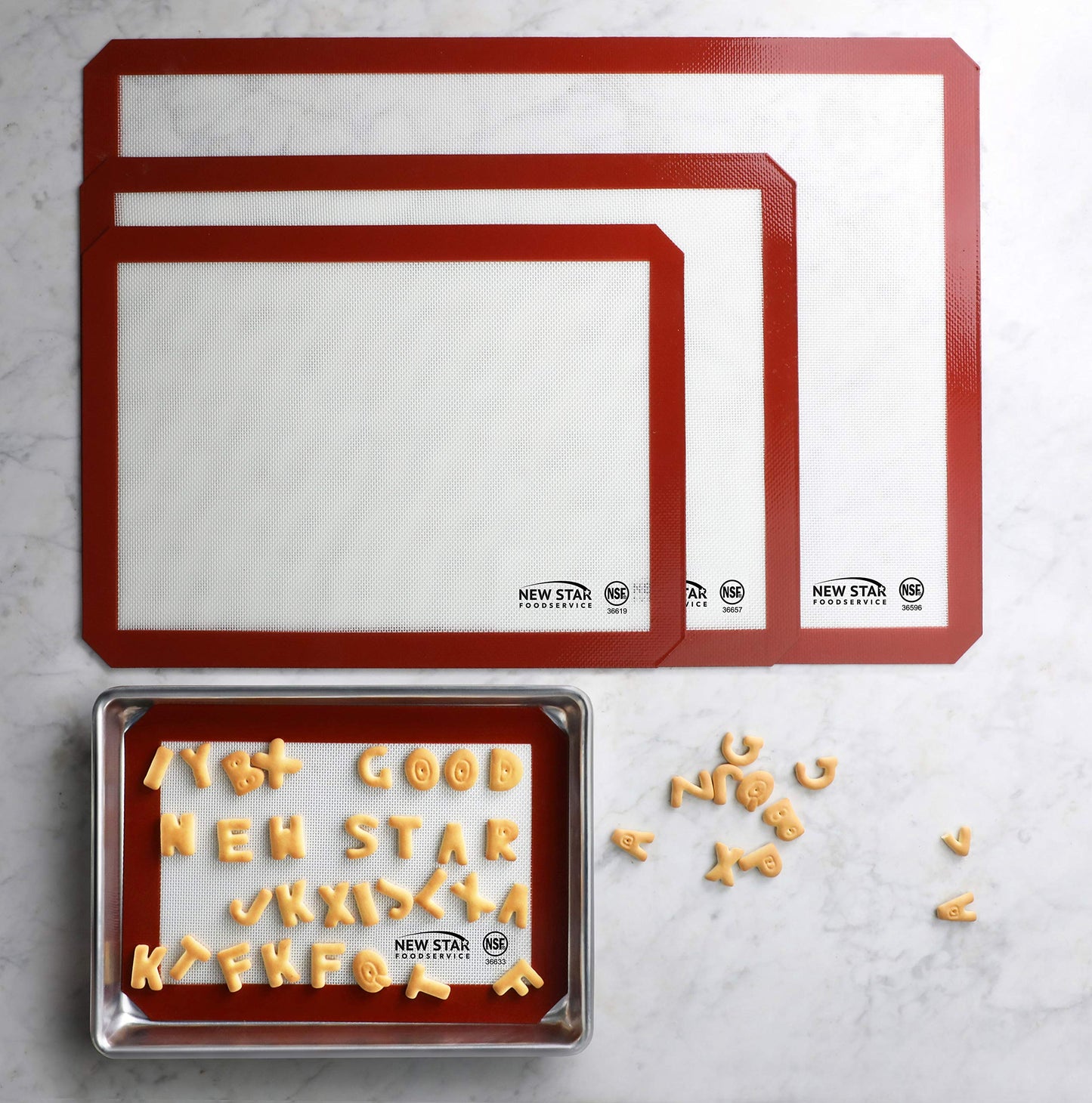 New Star Foodservice 36657 Commercial Grade Silicone Baking Mat Non Stick Pan Liner, 14 x 20 inch (Two-Thirds Size)