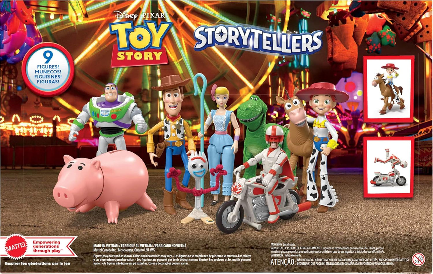 Mattel Toy Story Storytellers Figure Pack - 9 Figures & Vehicle Set | Woody, Buzz, Rex & More