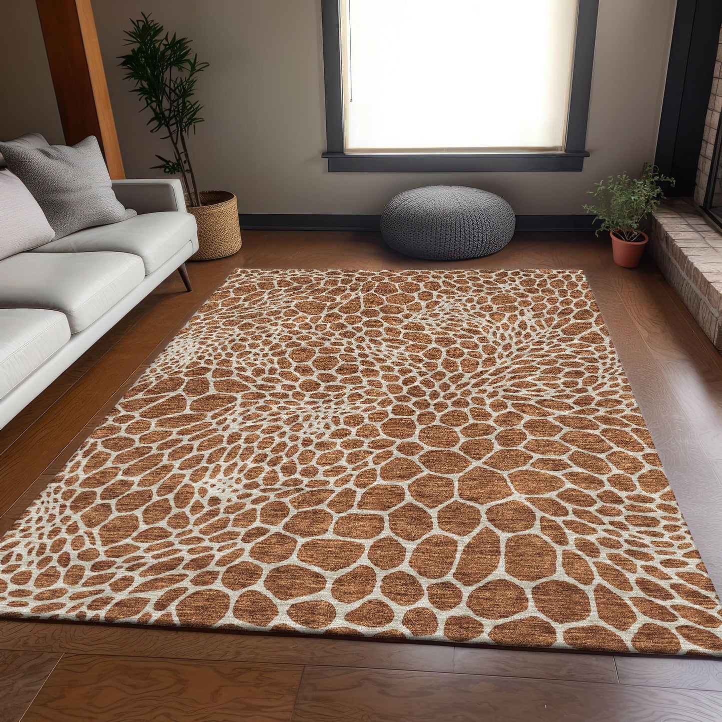 Addison Rugs Mayfield AMF919 Paprika 8' x 10' Indoor Premium Machine Washable Runner Rug, Silky Soft, Easy Clean, Non Shedding, Bedroom, Living Room, Dining Room, Kitchen, Patio Rug