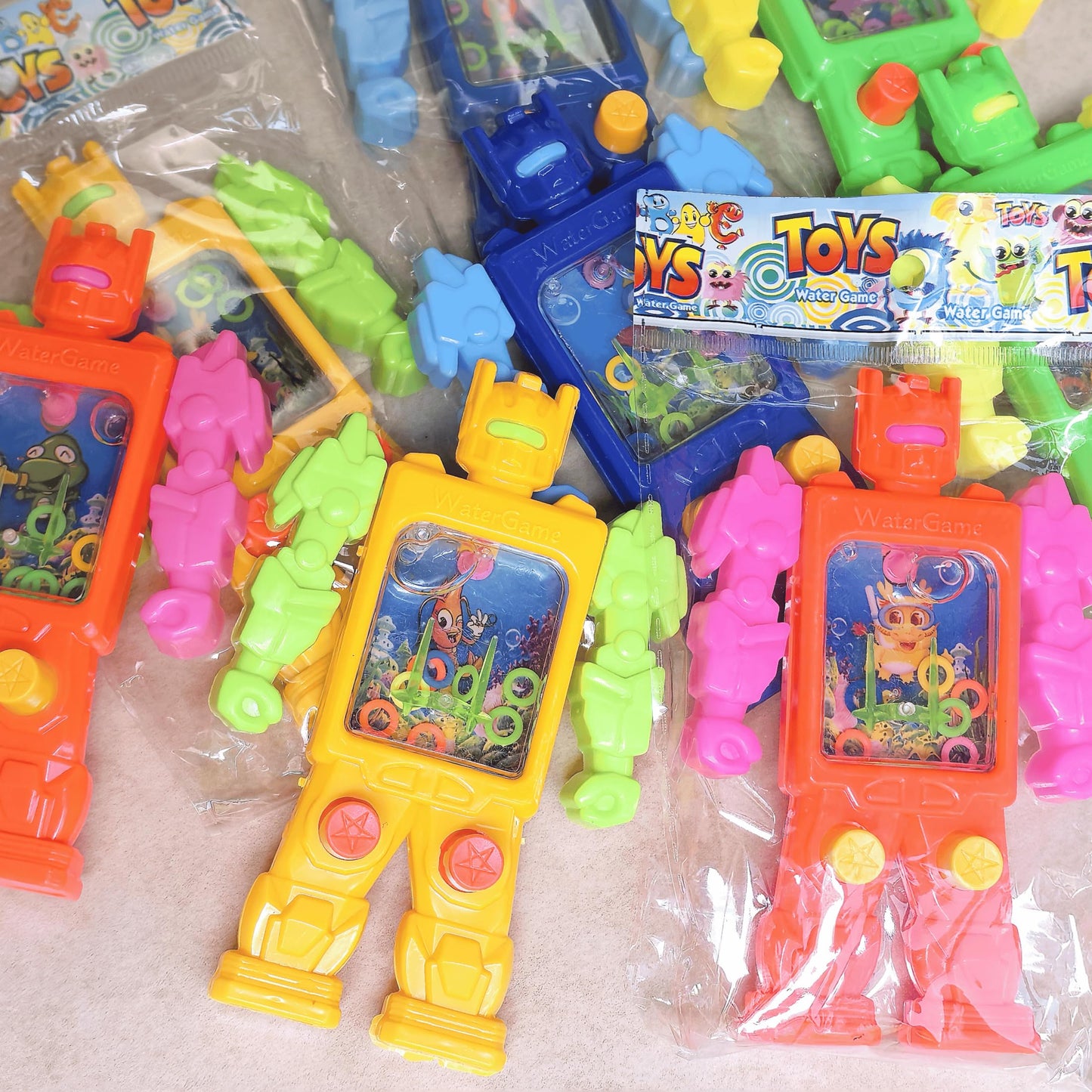 24 Pcs Robot Handheld Water Ring Toss Games for Kids Party Favors Goodie Bags Stuffers Return Gifts for Kids Birthday Classroom Prize Box Rewards Bulk, Halloween/Christmas Pinata Filler Toys