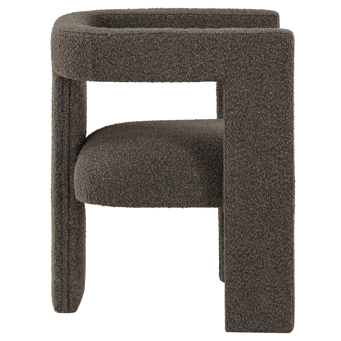 Coaster Home Furnishings - Petra - Boucle Upholstered Accent Chair Curved Arms and Cushioned Seat - Contemporary Style - Living Room - Chocolate Brown - 902880