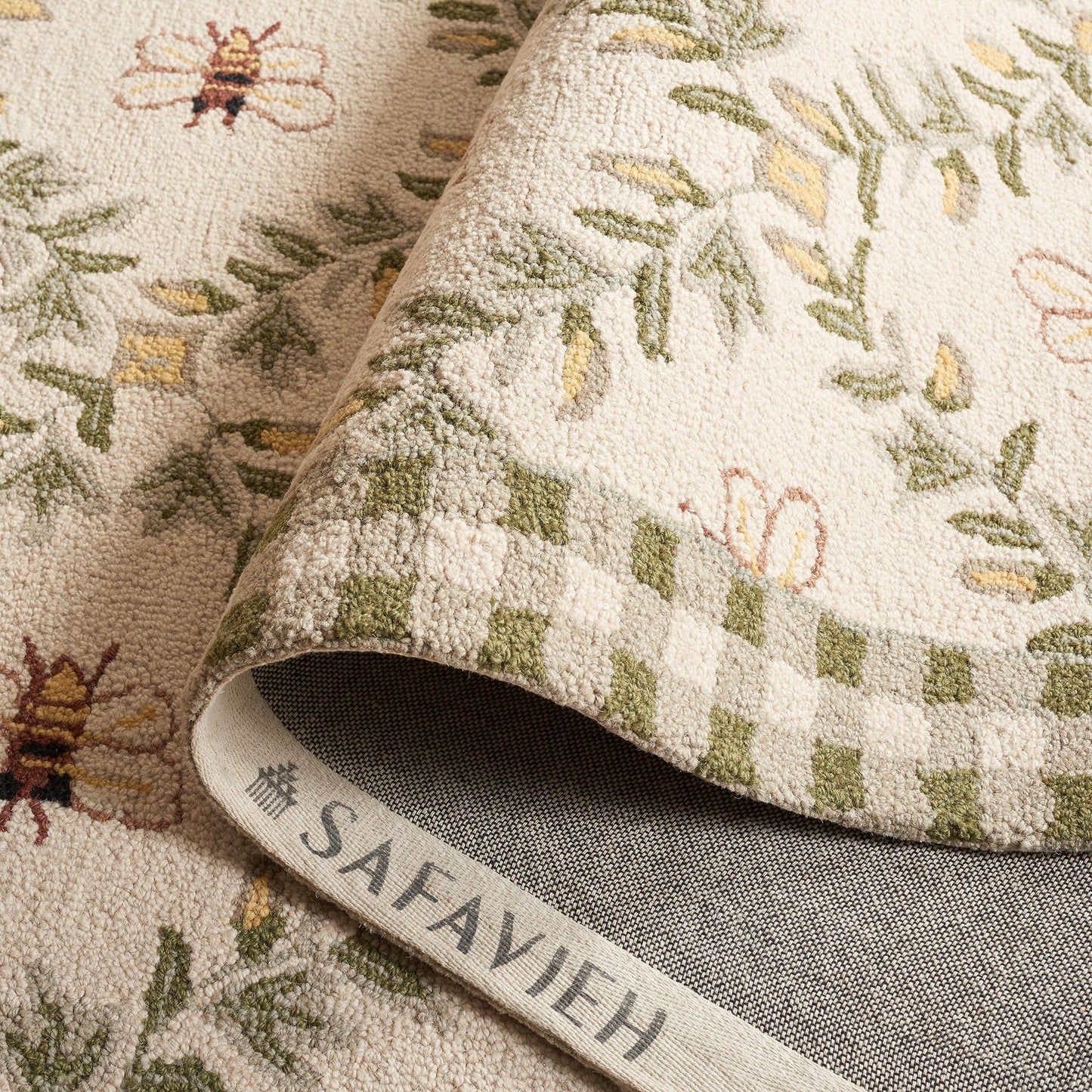 SAFAVIEH Chelsea Collection Area Rug - 10' x 14', Ivory & Green, French Country Trellis Design, Hand-Hooked Wool, Ideal for the Living Room, Bedroom, Dining Room (HK55A-10)