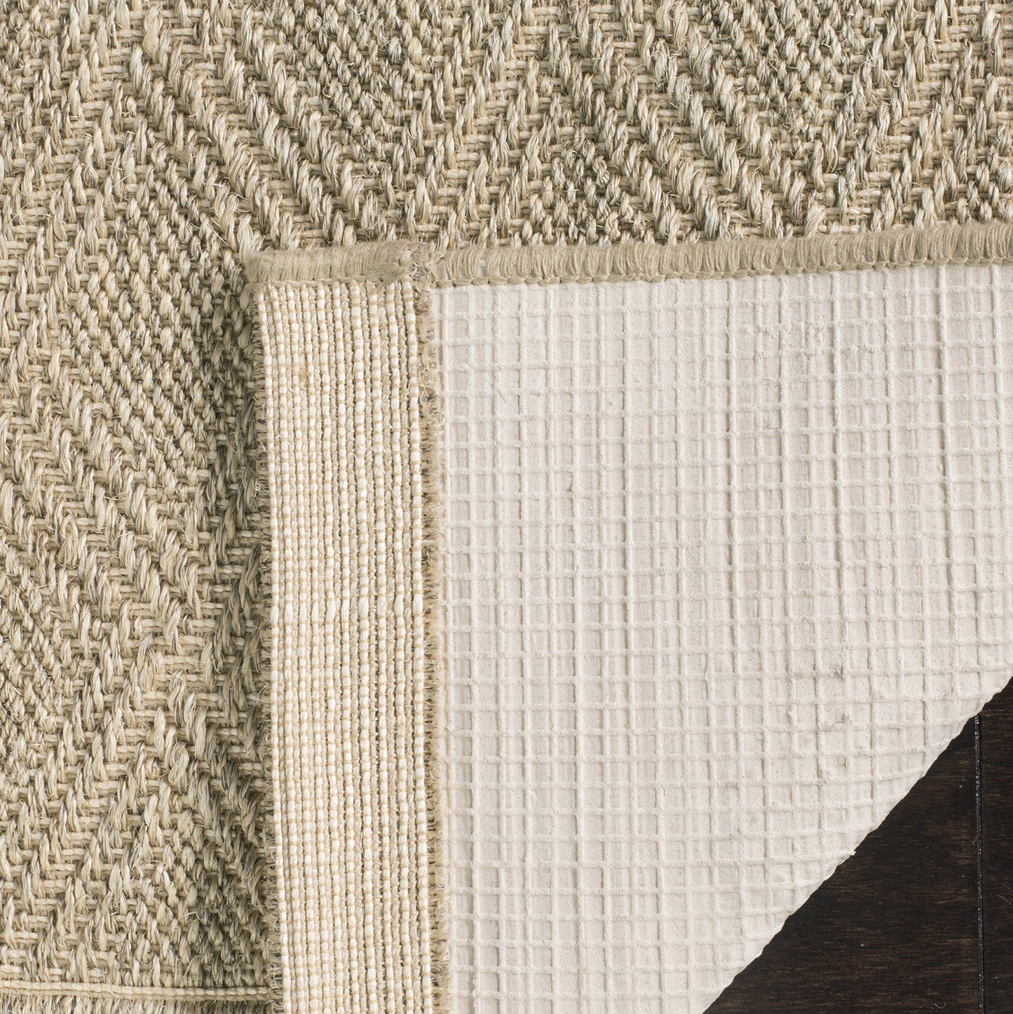 SAFAVIEH Palm Beach Collection Area Rug - 8' x 10', Sand, Sisal & Jute Design, Ideal for High Traffic Areas in Living Room, Bedroom (PAB351A)