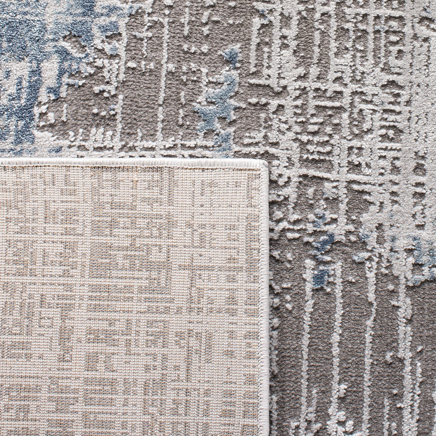 SAFAVIEH Craft Collection Area Rug - 10'6" x 14', Grey & Blue, Modern Abstract Design, Non-Shedding & Easy Care, Ideal for High Traffic Areas in Living Room, Bedroom (CFT874F)