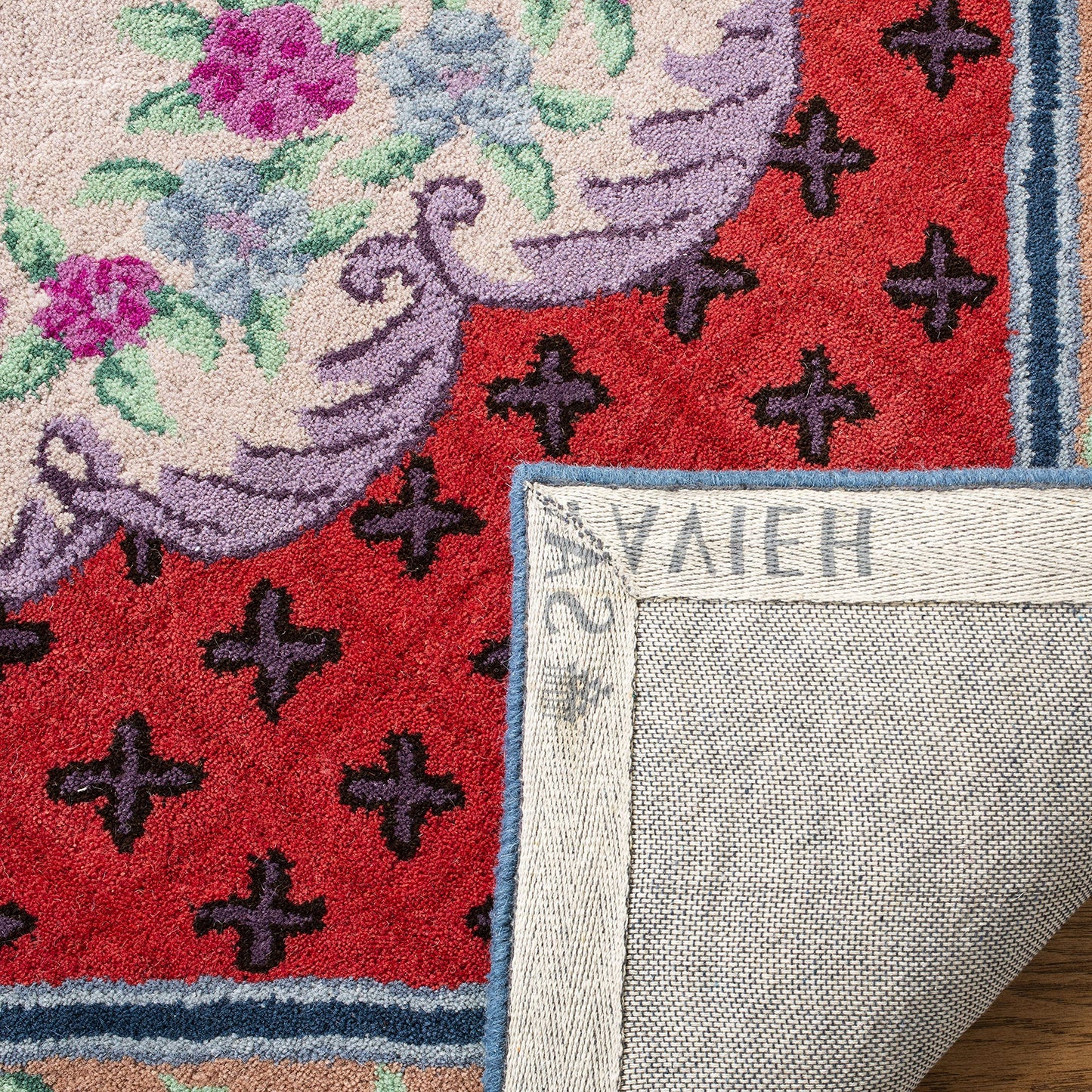SAFAVIEH Area Rug 8x10 - Bellagio Collection - Large - Ivory & Pink, Handmade Wool, Medallion Design, Ideal for Living Room, Bedroom, Office, Dining Space (BLG535A)