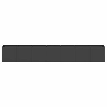 Favemtsl Large Rectangular Raised Planter Box 110.2 x 15.7 x 15.7 in Cold-Rolled Steel Matte Black Outdoor Raised Garden Bed Open Bottom for Balcony Patio Flowers Veggies