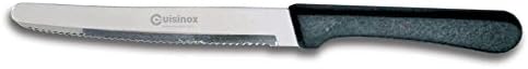 Cuisinox Set of 4 Steak Knives with Black Polypropylene Handle and Rounded Tip