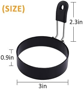 Yevior 4 Pack Egg Rings, Round Egg Cooker Rings for Frying, Shaping Cooking Eggs, Kitchen Gadgets