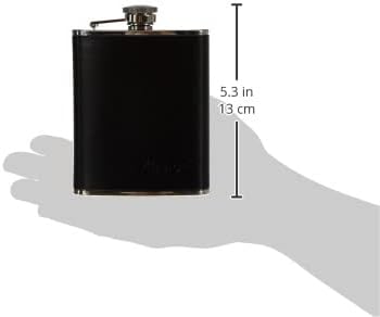 Zippo Hip Flask – Reusable, Secured Lid to Prevent Spills, Stainless Steel, Black Leather Logo, 177ml.