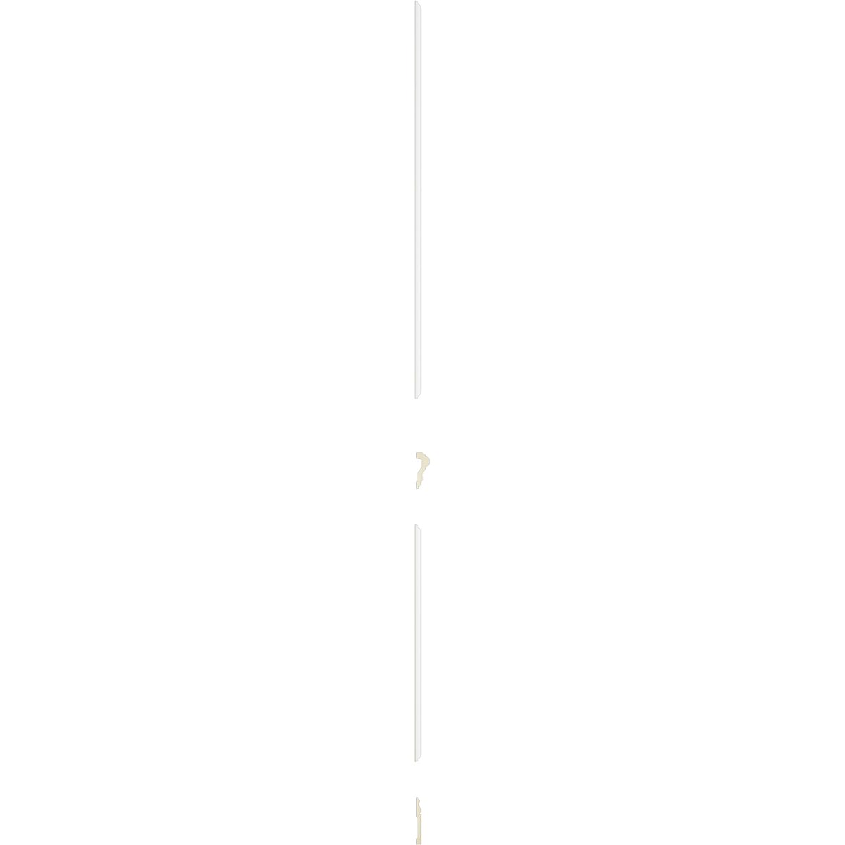 94 1/2"L (Adjustable 108"H to 132"H) Ashford Square Panel Stacked Wall Wainscot Paneling Kit
