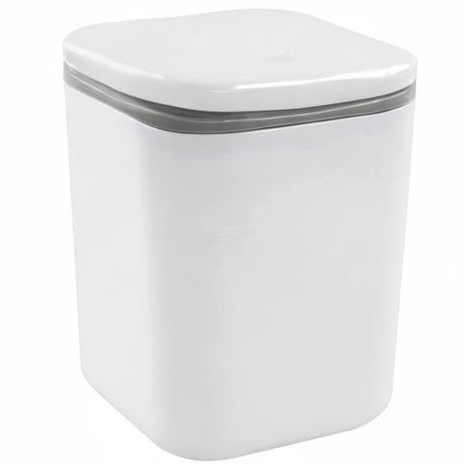 0.5 Gallon Tiny Countertop Trash Can, Mini Desktop Garbage Can with Push-Button, White
