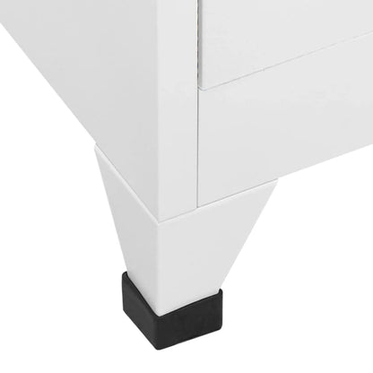 MBDRKVGF 2-Door Metal Locker Cabinet, Industrial Storage Organizer for Office, Home, Gym, Changing Room, Grey Steel Vertical Storage Unit, 70.9 Inch Tall