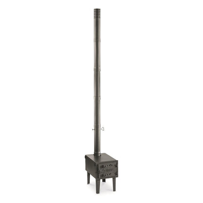 Guide Gear Outdoor Wood Burning Stove; Portable with Chimney Pipe for Cooking and Camping