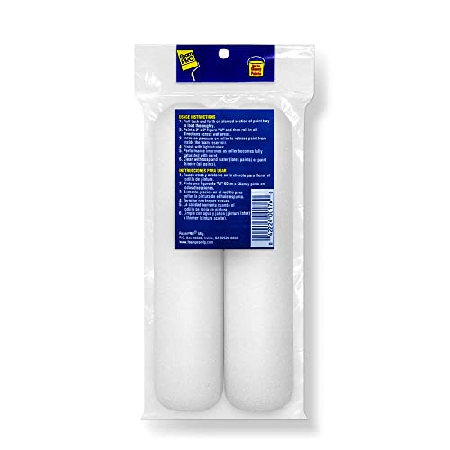 FoamPRO 163-P, 165-5 | 4” Fine Finish Foam Roller Refills (5 Pack) | Foam Paint Roller Covers | Home Painting Supplies & Paint Tools