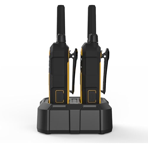 Retevis RB48 Heavy Duty Walkie Talkies, Waterproof Two Way Radio, Advanced Triple Proof, 2000 mAh, Emergency, 2 Way Radio Long Range for Job Site (4 Pack) Yellow
