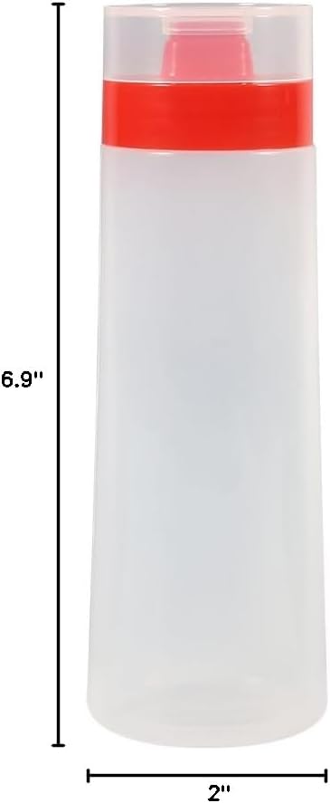 FILFEEL 4-Hole Squeeze Type Sauce Bottle, Resin for Ketchup, Jam, Mayonnaise, Olive Oil, Yellow/Red