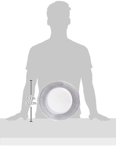 Charge It by Jay Leaf Charger Plate 13” - Decorative Melamine Service Plate, Silver