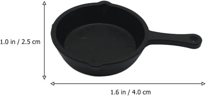 ARTIBETTER 10pcs Mini Cast Iron Skillet Set, Small Frying Pan for Dollhouse Kitchen Accessories