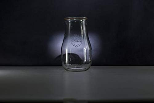 Weck Tulip Jars, 2.5 Liter Glass Jars for Sourdough Starter, Canning, Storage, Wide Mouth with Glass Lid, 1 Jar