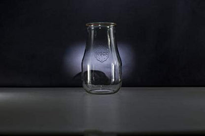 Weck Tulip Jars, 2.5 Liter Glass Jars for Sourdough Starter, Canning, Storage, Wide Mouth with Glass Lid, 1 Jar