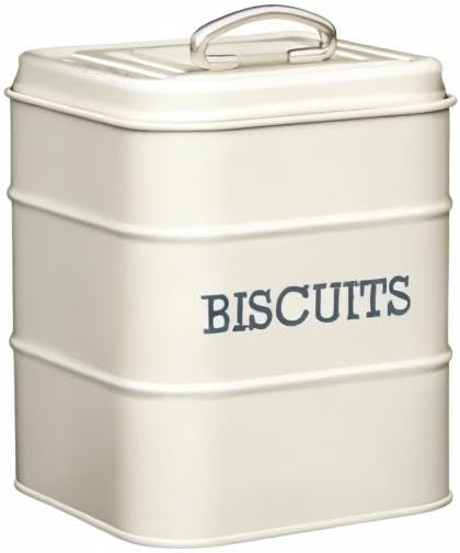 Living Nostalgia Biscuit Tin, 14.5 x 19 cm, Metal, Antique Cream