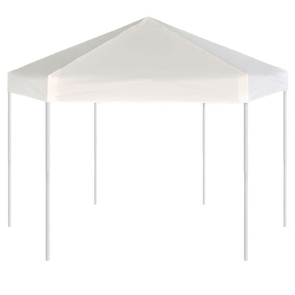 Hexagonal Gazebo Cream White, 11.8x11.8x9.2 ft Outdoor Canopy Tent with Mesh Sidewalls, Portable Pop Up Patio Shelter for Parties, Weddings, Backyard Events Outdoor Structures
