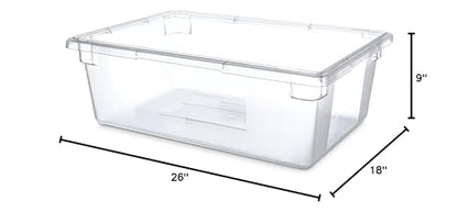 Carlisle FoodService Products Storplus Food Storage Container with Stackable Design for Catering, Buffets, Restaurants, Polycarbonate (Pc), 12.5 Gallons, Clear