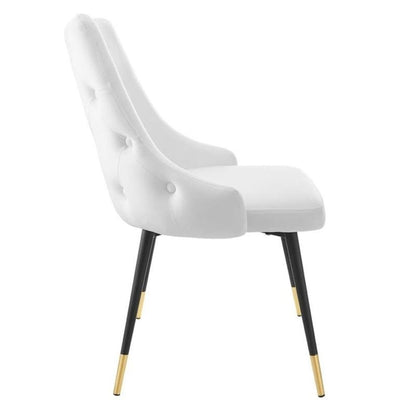 Modway EEI-3907-WHI Adorn Tufted Performance Velvet Dining Side Chair, White