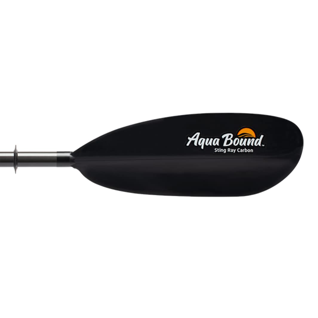 AQUA BOUND Sting Ray Carbon 2-Piece Kayak Paddle with Posi-Lok™ Ferrule, Carbon Shaft, Reinforced Nylon Dihedral Blades for Flatwater Touring and Kayak Fishing (230 cm)