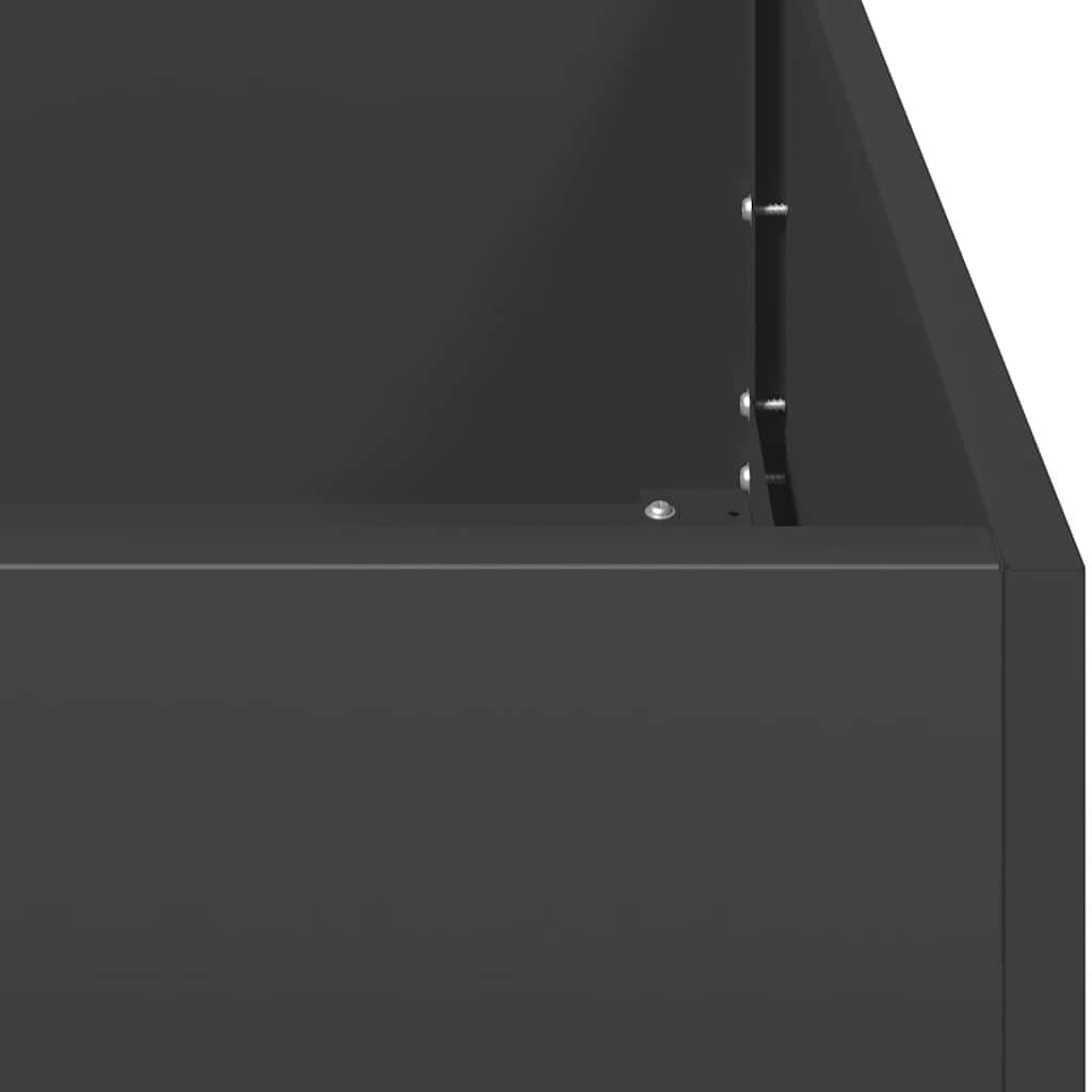 Tmriohed Large Rectangular Planter Box Black Cold-Rolled Steel Matte Outdoor Planter 110.2 x 15.7 x 15.7 in for Garden Patio Balcony Container Gardening