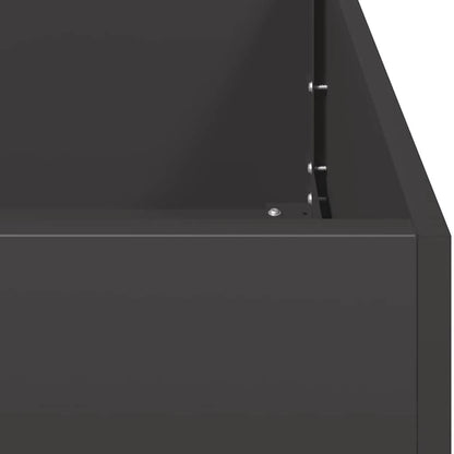 Tmriohed Large Rectangular Planter Box Black Cold-Rolled Steel Matte Outdoor Planter 110.2 x 15.7 x 15.7 in for Garden Patio Balcony Container Gardening
