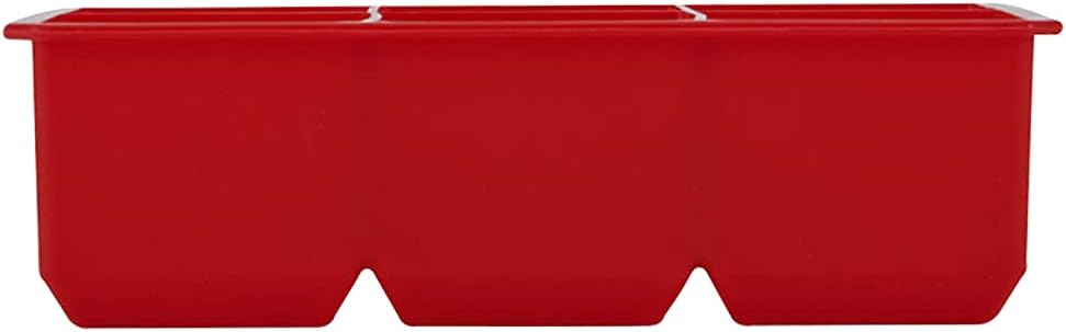 Houdini Large Cube Silicone Tray Ice Mold, 2 Pack, RED, 5257595