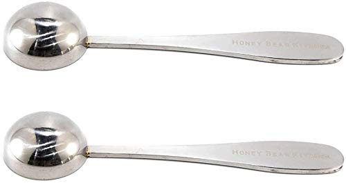 Honey Bear Kitchen 5 ml Teaspoon Measuring Scoop Spoons, Polished Stainless Steel, Set of 2