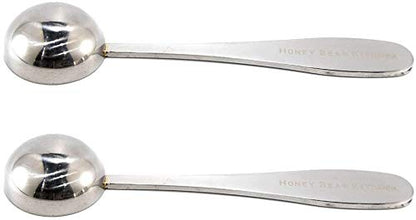 Honey Bear Kitchen 5 ml Teaspoon Measuring Scoop Spoons, Polished Stainless Steel, Set of 2