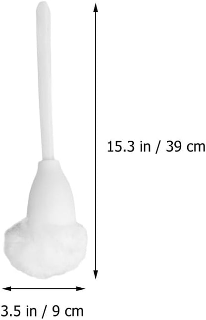Abaodam White Toilet Brush Cleaners, Soft Toilet Bowl Brush Mop with Long Handle, 4pcs Toilet Scrubber Cleaning Brush